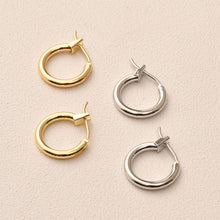 Load image into Gallery viewer, 14K Gold Plated Round Hoop Earring, Huggie Hoops Earring Parts, Spring Ear Hoops, 15mm, 16mm, hoop earrings LL120-ZX7035