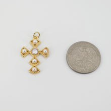 Load image into Gallery viewer, Cross Charms, CZ Pave Cross Pendant, Multiple Cross Styles, 18K Gold Plated Brass, Necklace Making Charms, Jewelry Findings S20736