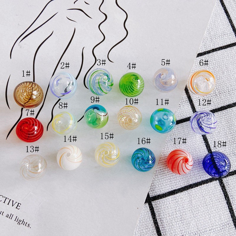 4 cuentas de vidrio soplado a mano, esferas huecas para hacer joyas, hallazgos de cuentas DIY MY112