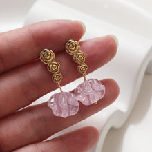 Load image into Gallery viewer, Rose Ear Stud, S925 Silver Ear Pin Nickel Free Earrings, Gold/Silver Stud Earrings, Hypoallergenic Earring Findings BB005-D0131