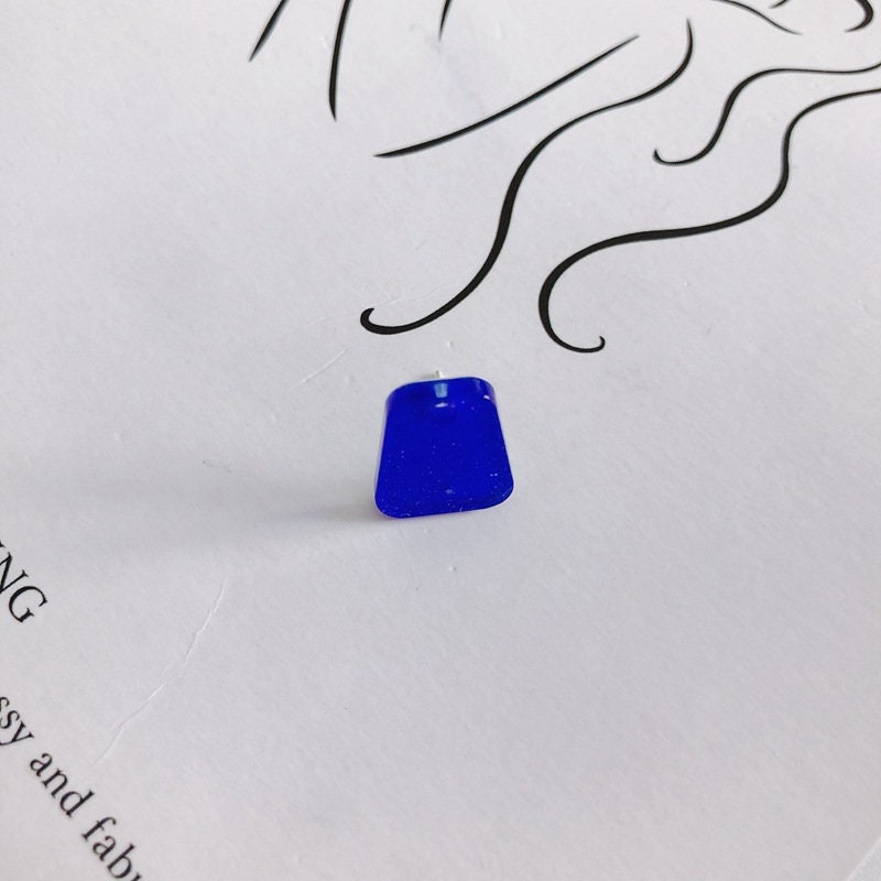 10PCS Trapezoid Acrylic Earring Findings, 7 Colors You Choose, S925 Silver Ear Stick, Nickel Free, Earring Finding MY004