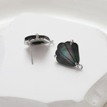 Load image into Gallery viewer, Shell Ear Post With Loop, Scallop Studs, S925 Silver Ear Pin Nickel Free, Gold/Silver Ear Stud, Hypoallergenic Earring Findings GZ224