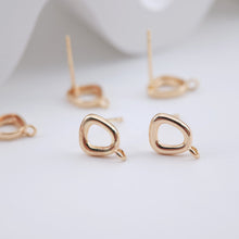 Load image into Gallery viewer, 4pcs Irregular Ear Post With Loop, S925 Silver Ear Pin Nickel Free Earrings, Geometric Ear Stud, Hypoallergenic Earring Findings ZX245