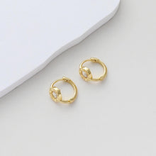 Load image into Gallery viewer, CZ Pave Earring Hoop, Gold Plated Huggie Hoop Earring, Leverback Earring, DIY Earring  Findings, Handmade Earring Supplies D0508-D0523