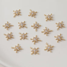 Cargar imagen en el visor de la galería, Pendiente de plata S925 con forma de estrella polar cúbica y aro, sin níquel, con forma de cruz de oro y plata, hipoalergénico, ZZ046