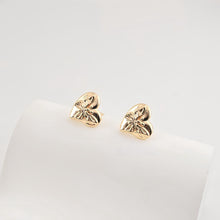 Load image into Gallery viewer, Butterfly Ear Post, Heart Shape Post, S925 Silver Ear Pin, Nickel Free, Ear Studs, 18K Gold Plated Stud Earring Finding ZX268