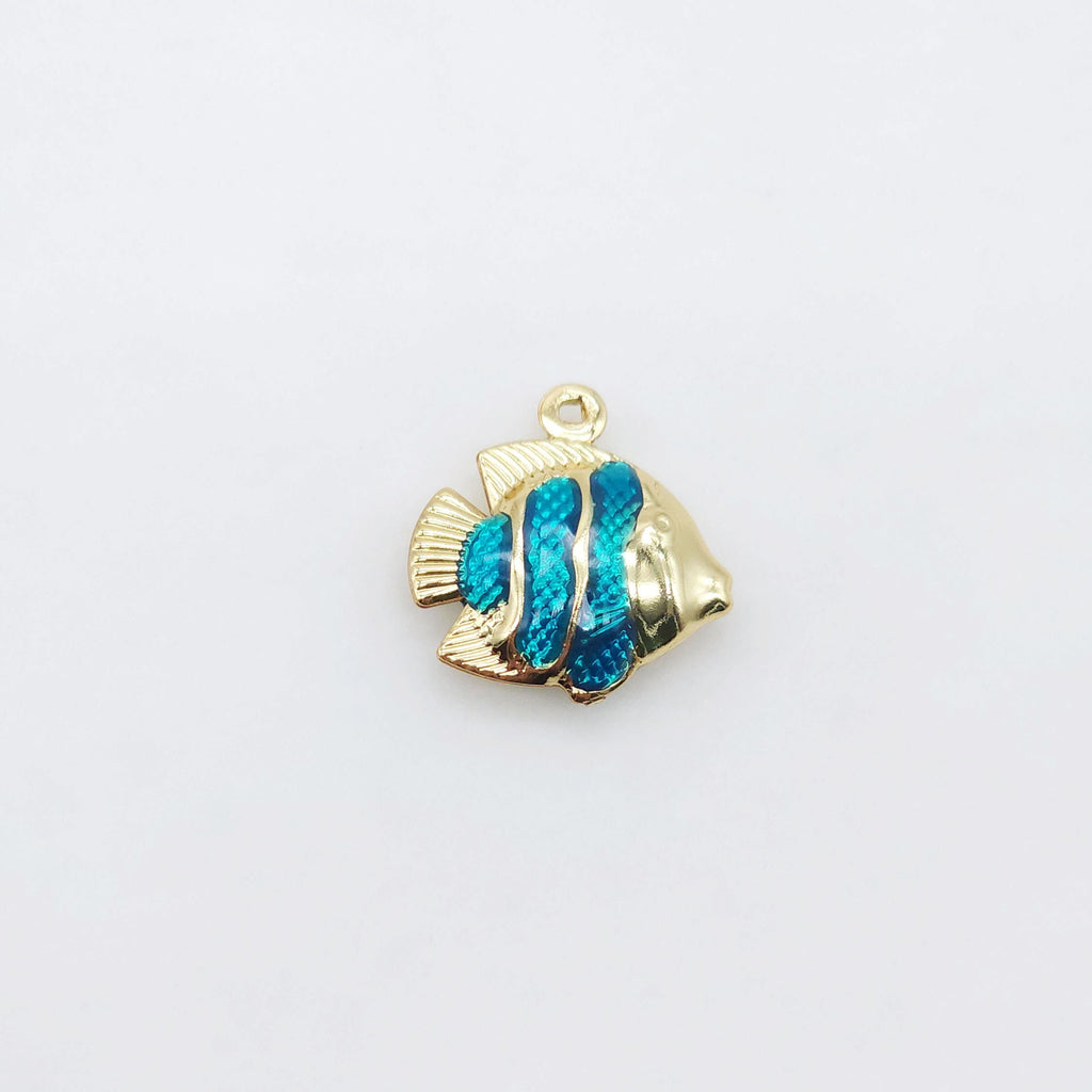Enamel Marine Life Charms, Fish Pendant, 18K Gold Plated Charms, Bracelet Making, Jewelry Findings S20515