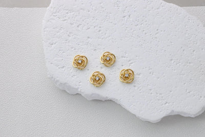 Colgante de flor con circonitas cúbicas pavé, calados, chapado en oro de 18 quilates, para collares y pendientes, accesorios de joyería D0376