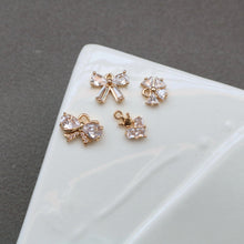 Load image into Gallery viewer, CZ  Fanshaped Charm, Cubic Zircon Crystal Crown Pendant, CZ Earring Charms, Gold Plated Brass Earring Charms, Jewelry Findings HL015-F199