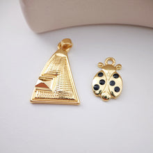 Load image into Gallery viewer, Building Charm, 18K Gold Plated Pendant, Flying Animal Charm, Necklace Jewelry Finding S1162