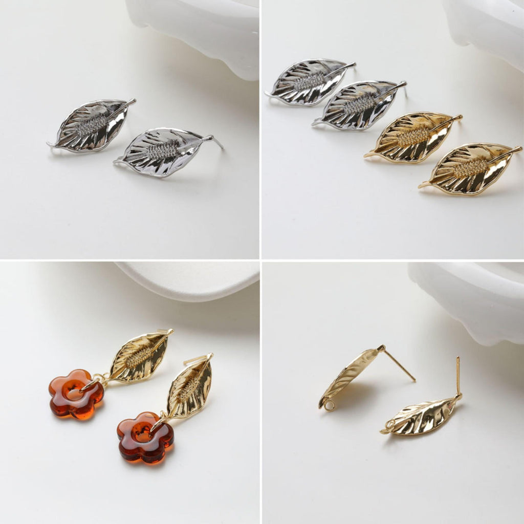 عمود قرط من ورق الذهب، أقراط من الذهب/الفضة عيار 14 قيراطًا خالية من النيكل، دبابيس أذن من الفضة S925، قرط أذن على شكل قلب مع حلقة GZ726