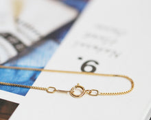 Load image into Gallery viewer, 14K Gold Filled Box Chain Necklace, Finished Chain- 0.75/0.85mm Flat Cable Chain with Spring Clasp, Ready for Wear, Finished Box Chains B030