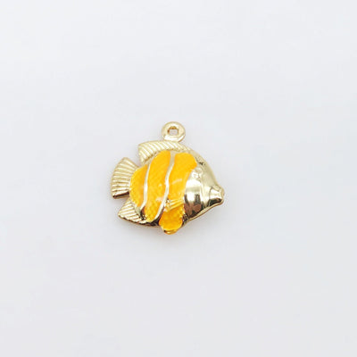 Enamel Marine Life Charms, Fish Pendant, 18K Gold Plated Charms, Bracelet Making, Jewelry Findings S20515