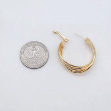 Load image into Gallery viewer, Gold Ear Hoops, 36.3*30.8mm, 18K Gold Plated Earrings, Huggie Hoops Earring ZX129