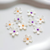 Flowers White Mother-of-Pearl, MOP Shell Pendant, Engraved White Nacre, Shell Charm, Mother of Pearl Jewelry Making Findings RY018