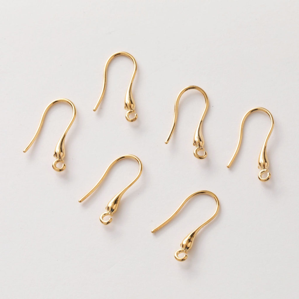 10PCS Fish Hooks, 18K Gold Plated Ear Wires, Gold Earring Earring Hooks, Ear Wires for Jewelry Making GZ194-ZX7039