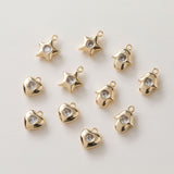 Hamsa Hand Charms, Star Charm, 14K Gold plated Cubic Zirconia Pave Pendant, Jewelry making supplies for Necklace and Bracelet GZ418