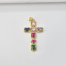Load image into Gallery viewer, Cross Charms, CZ Pave Cross Pendant, Multiple Cross Styles, 18K Gold Plated Brass, Necklace Making Charms, Jewelry Findings S20702