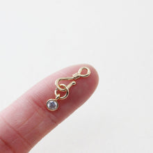 Load image into Gallery viewer, Fish Hook Clasp, Necklace Connector, CZ Pave, 14K Gold/Silver Plated, Neckalce Bracelet Making Pendant, Jewelry Supply Finding JG061