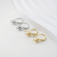 Load image into Gallery viewer, Hexagram Zircon Ear Wire Hook, Gold Plated Star Earring Hook, Hypoallergenic Hooks Earring , Handmade Earring Findings  Supplies D0092