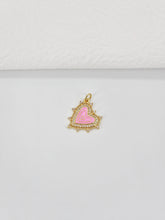 Load image into Gallery viewer, Enamel Heart Charm, 18K Gold Plated Heart Pendant, CZ Pave, Necklace Bracelet Making Pendant S20779