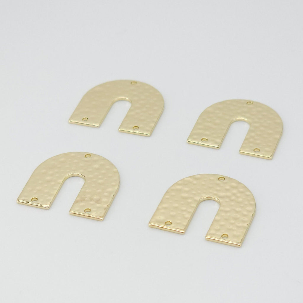 Arch Connector with holes, 14K Gold Plated Brass Earring Making Findings, 21mm Jewelry Findings STT040-D0018