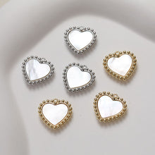 Load image into Gallery viewer, Heart Charm, Heart Shell Pendant, Love Charm, Bracelet Necklace Making, 14K Gold/Silver Plated Jewelry Findings GZ273
