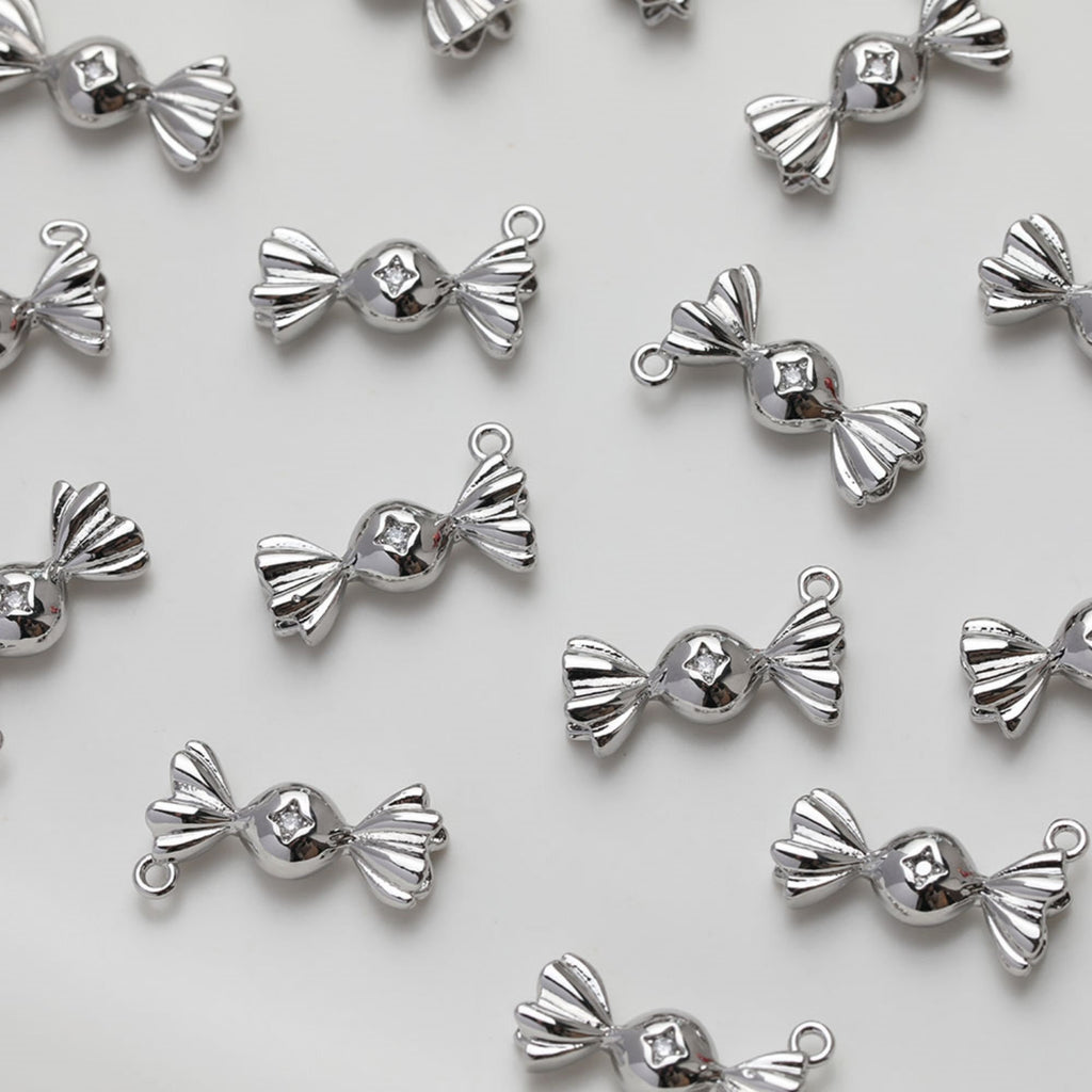 Gold Candy Charm, Candy Pendant, Real Gold Plated, Silver Candy, Necklace Making Charm, Jewelry Findings GZ521