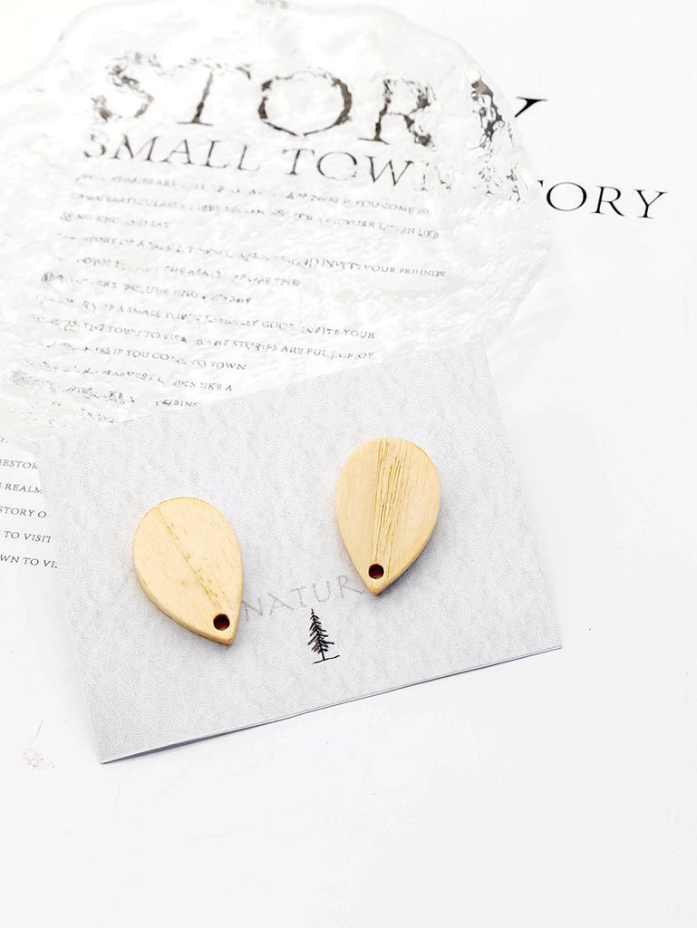 4PCS Wood Earrings, Teardrop Wooden Earrings for women, Reclaimed Ash Wood, Nickel Free, Geometric Statement Earrings Finding  JT901