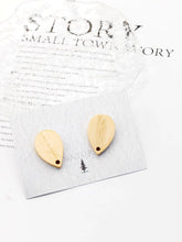 Load image into Gallery viewer, 4PCS Wood Earrings, Teardrop Wooden Earrings for women, Reclaimed Ash Wood, Nickel Free, Geometric Statement Earrings Finding  JT901