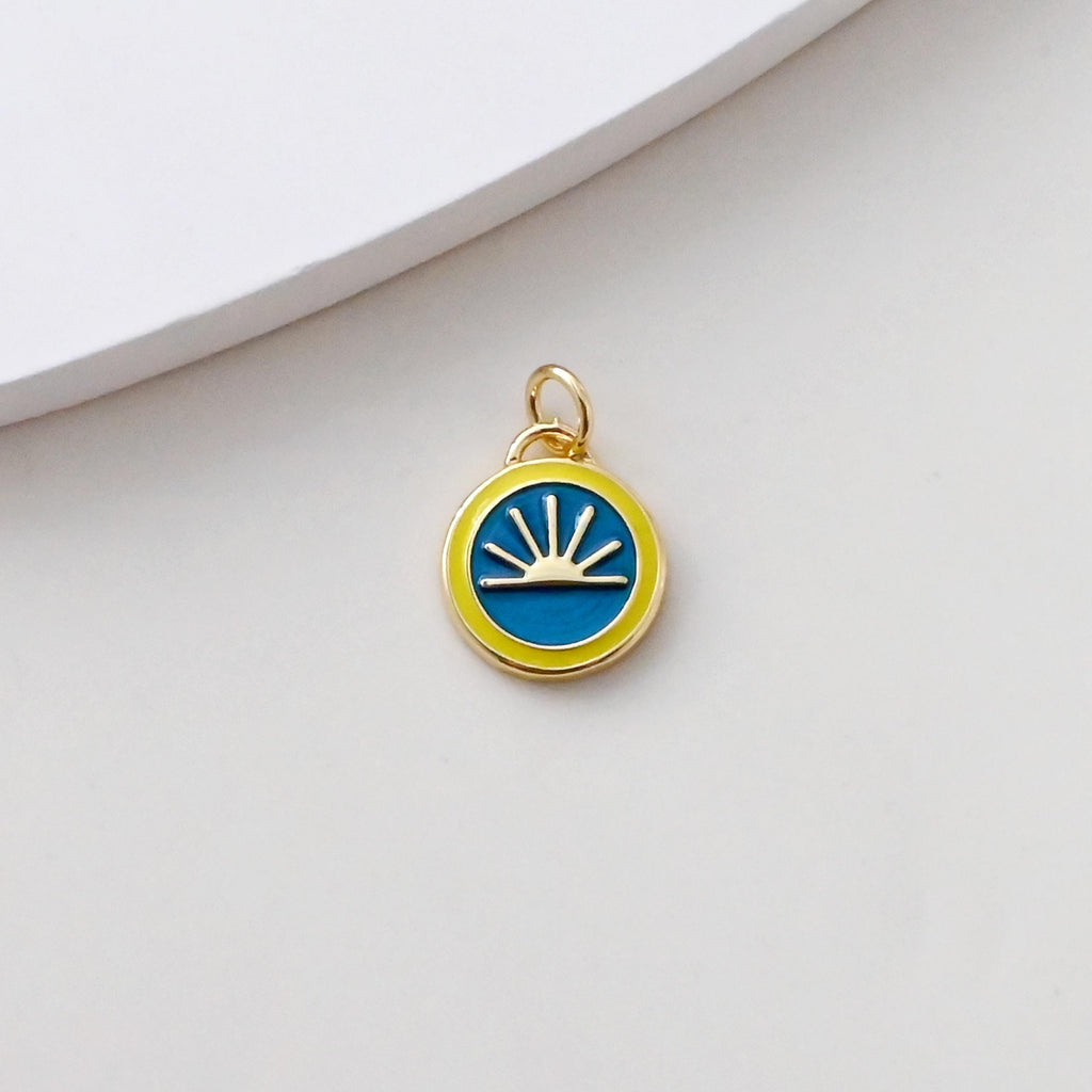 Colección de dijes ovalados de esmalte, corazón, flor y ola, chapados en oro de 18 quilates, para crear collares y accesorios de joyería S1389