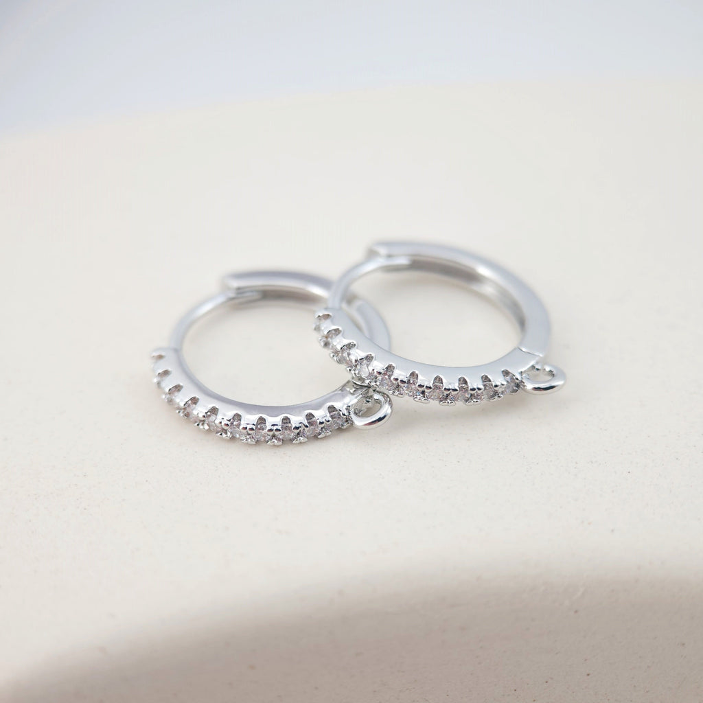 Cubic Zirconia Ear Hoops Multicolor Pave Crystal , 19*17mm, 18K Gold Plated Leverback Earrings, Huggie Hoops Earring D0154