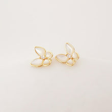 Cargar imagen en el visor de la galería, Pendiente de mariposa de nácar con aros, sin níquel, en plata S925, 10 mm, chapado en oro de 18 quilates, accesorio para pendientes ZX058