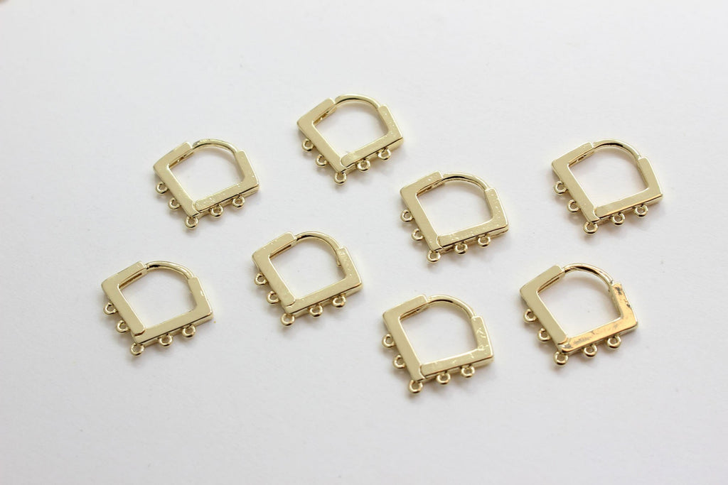 10PCS 18K Gold Plated Leverback Earring Parts with loops, Huggie Hoops Earring Parts, Ear Hoops, earring findings for Jewelry Making BB065