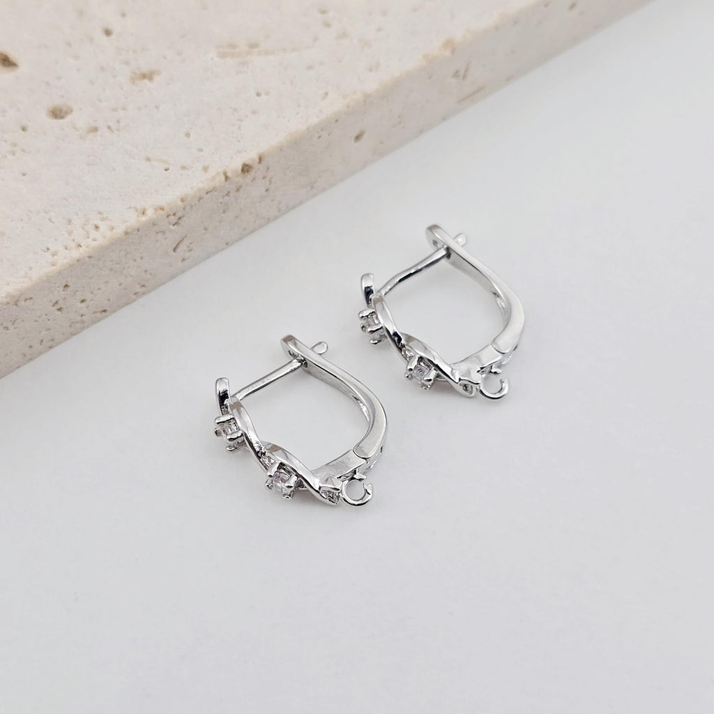 18K Gold Plated U Shape Hoop Earring, Huggie Hoops Earring Parts, U shape Hoop earring  for Jewelry Making D0250