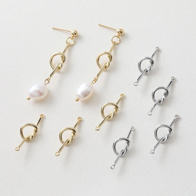 Conector de nudo Danity con presillas, accesorios para aretes chapados en oro y plata de 14 quilates, accesorios de joyería GZ165