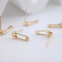 Cargar imagen en el visor de la galería, Pendiente de seguridad con pasador, chapado en oro, plata S925, sin níquel, hipoalergénico, ZX229