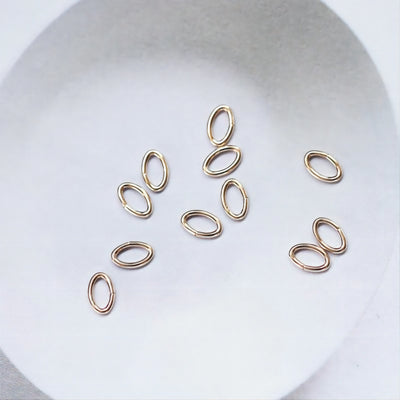 14K Gold Filled Oval Open Jump Rings- [10PCS/Pack] Oval Jump Ring Connectors, Gold Filled Jewelry Making Supply BL013