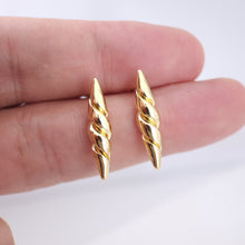 Cargar imagen en el visor de la galería, Pendientes de poste trenzado, pendientes de poste trenzado dorados con aro, hipoalergénicos, accesorios para pendientes, suministros para pendientes hechos a mano D0052