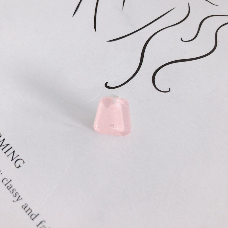 10PCS Trapezoid Acrylic Earring Findings, 7 Colors You Choose, S925 Silver Ear Stick, Nickel Free, Earring Finding MY004