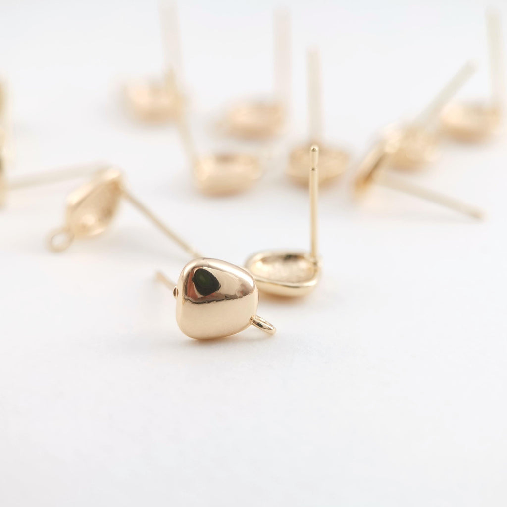 10pcs Gold Earring Post With Loop, S925 Silver Ear Pin Nickel Free Earrings, Ear Stud with Loop, Hypoallergenic Earring Findings Z069