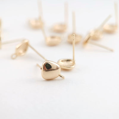 10pcs Gold Earring Post With Loop, S925 Silver Ear Pin Nickel Free Earrings, Ear Stud with Loop, Hypoallergenic Earring Findings Z069