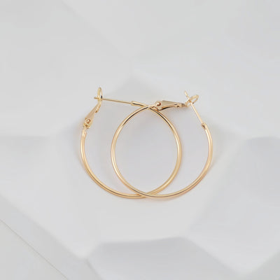 10PCS 18K Gold Plated Round Hoop Earring, Huggie Hoops Earring Parts, Spring Ear Hoops, 30mm, hoop earrings Z102