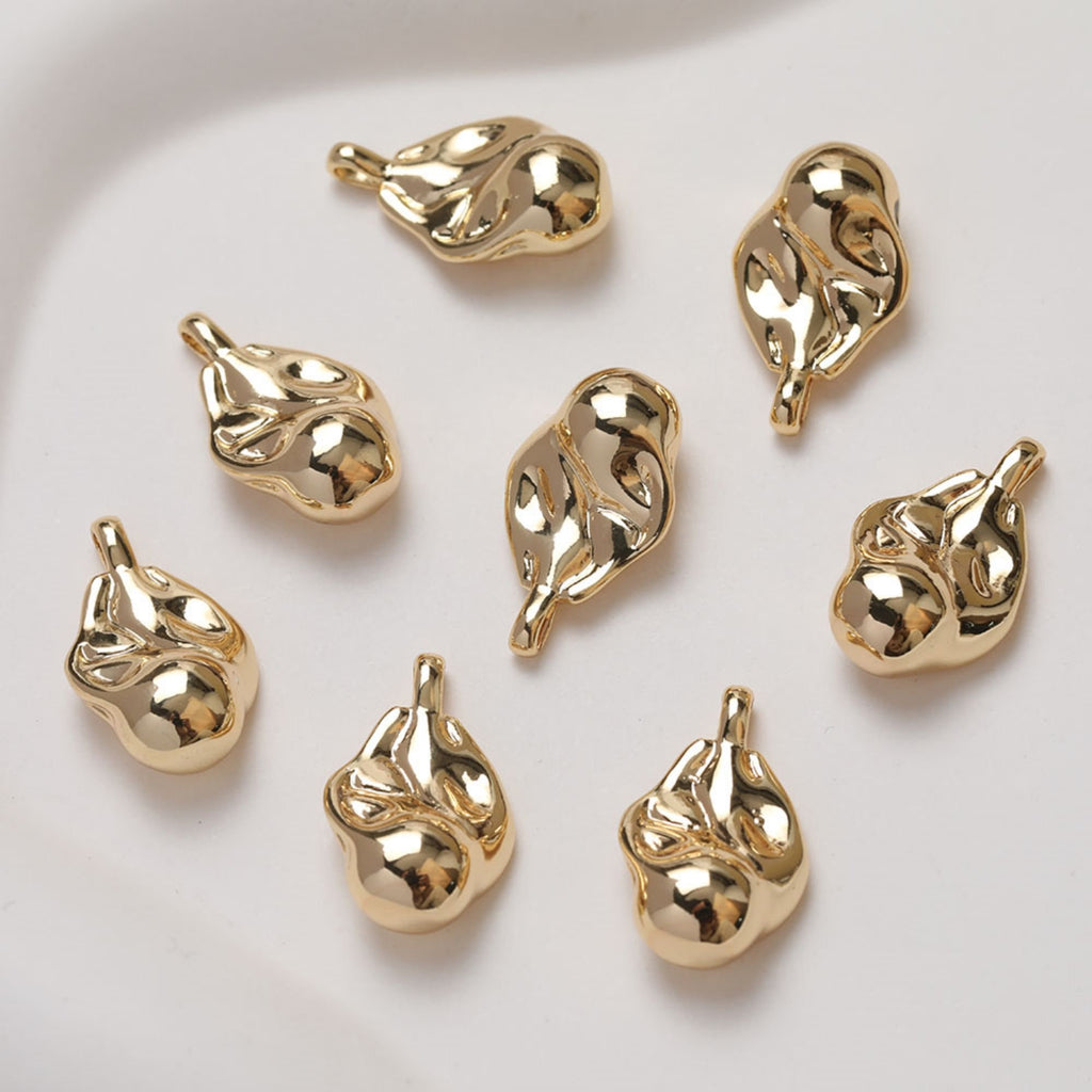 Colgante de gota irregular, estilo barroco, chapado en oro y plata de 14 quilates, accesorios para joyería GZ354