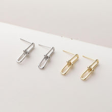 Load image into Gallery viewer, Gold Link Chain Earring Post, Chain Stud Earring Nickel Free, 14K Gold/Silver, S925 Silver Ear Pin, Hypoallergenic Earring Findings BB095