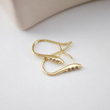 Load image into Gallery viewer, 18K Gold Plated Ear Wires, Cubic Pave Earring Hooks, Nickel Free, Fish Hooks, Ear Wires for Jewelry Making D0180