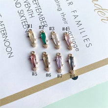 Load image into Gallery viewer, 10pcs- Crystal Long Cactus Teardrop Charms, 8 colors You Choose, 14K Gold Plated Teardrop Pendant, Jewelry Findings MY049-F069