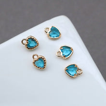 Load image into Gallery viewer, 10pcs Tiny Heart Charms, Cubic Heart Charm,  18K Gold Plated CZ Pave Love Pendant, Necklace Making Pendants, Jewelry Findings HL064-F135