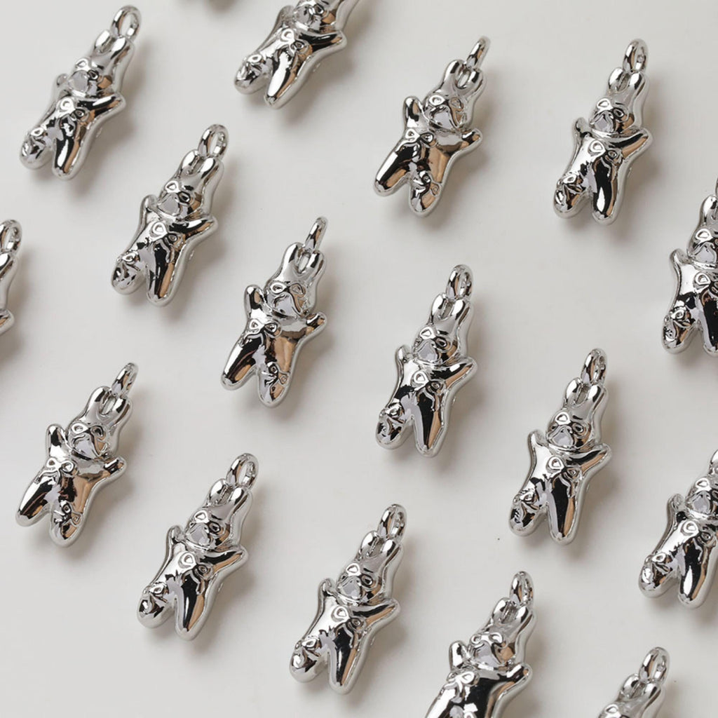 Dije de conejito, colgante de conejo bañado en oro de 14 quilates, dije de animal, dije de gato, accesorio para collar GZ722