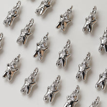 Cargar imagen en el visor de la galería, Dije de conejito, colgante de conejo bañado en oro de 14 quilates, dije de animal, dije de gato, accesorio para collar GZ722